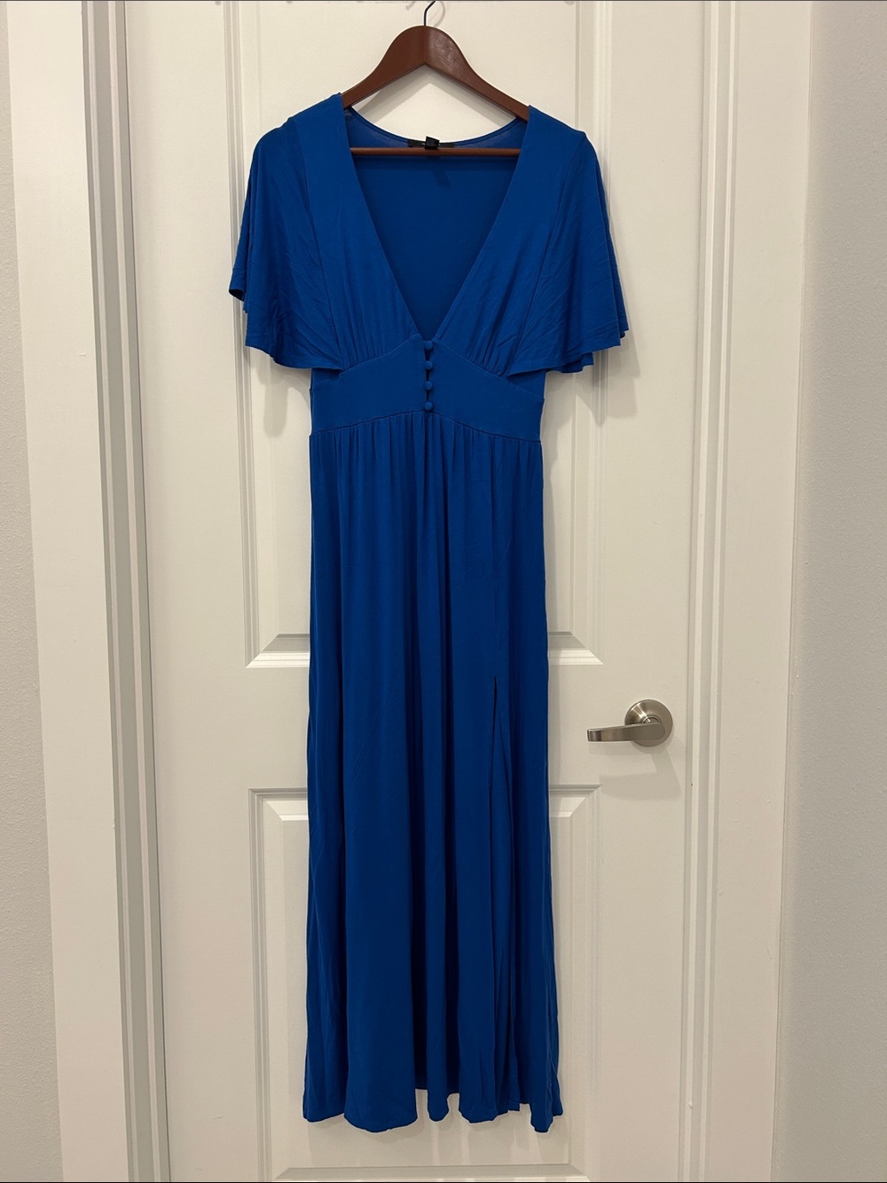 Cobalt Blue V-Neck Maxi Dress
